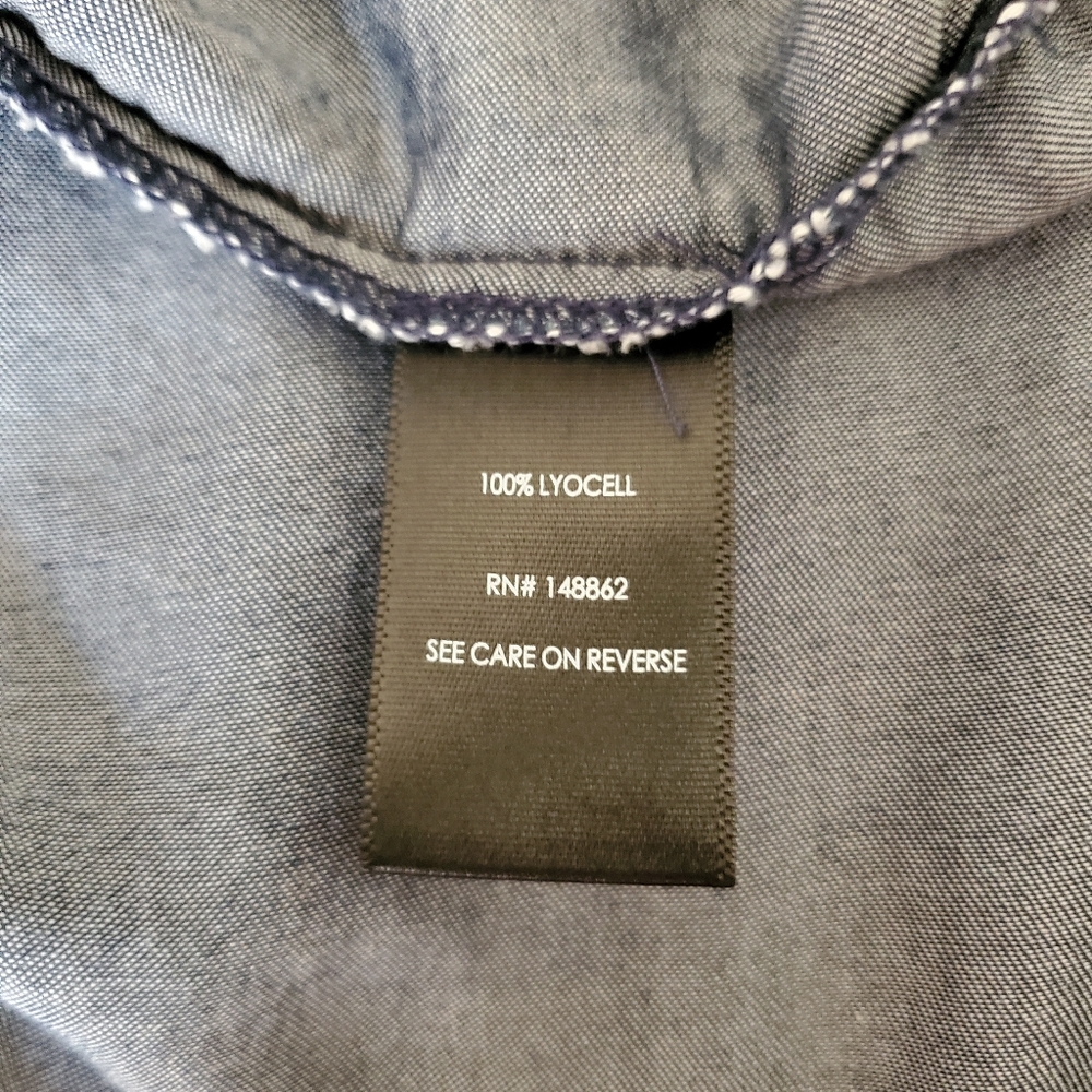 Torrid Mini Skater A-line Skirt Size 0X Chambray Denim Dark Wash with Pockets - Picture 8 of 8